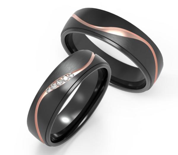 Custom Men's Anniversary Rings Men's Wedding Band Black zirconium jewelry without Fading and Scratched