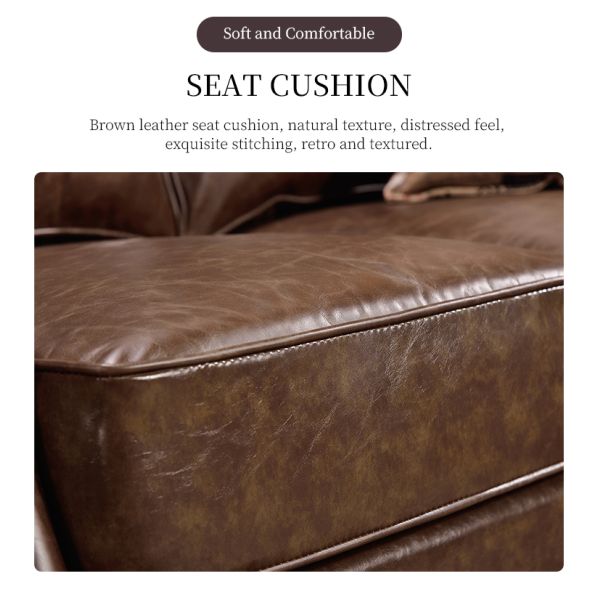 Nidea #8943 American Country Antique Retro Leather Sofa Wood Couch Divani Muebles Para Habitacion De Salon Hogar Furniture Living Room