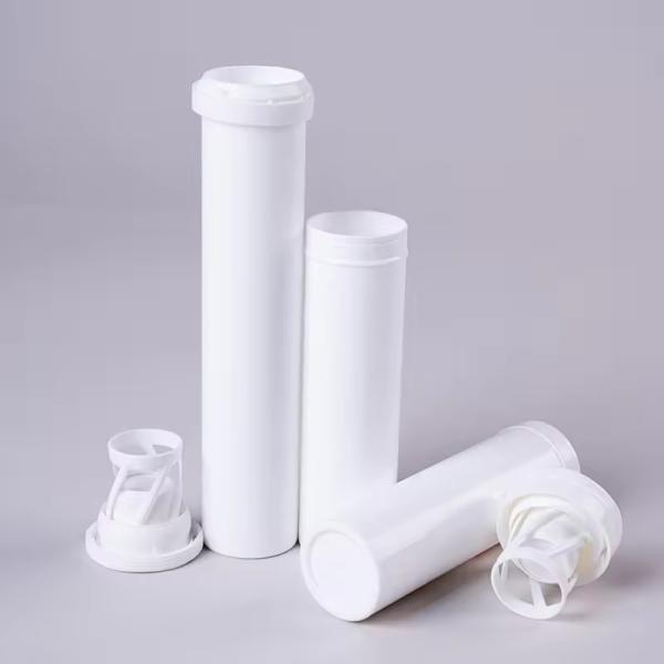 Collar de PP Biodegradable Tableta Efervescente Botella de tubo para píldoras médicas de vitamina C