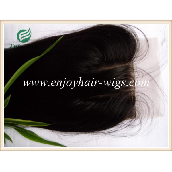 Silk top closure 4''x4'' malaysian virgin hair natural color straight 10''-24''three part