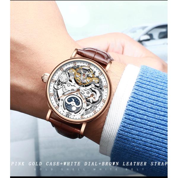 KINYUED Tourbillon  mechanical movement  waterproof wrist watches one year warranty