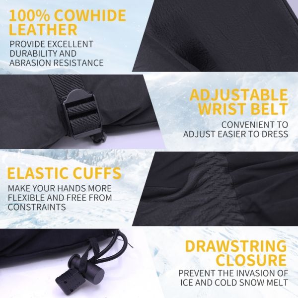 Ski Glove Outdoor Waterproof Insulated Breathable Cold Weather Gloves for Adults Winter Warm Snow Sports