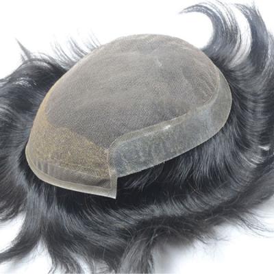 Realistic Indian Mens Toupee cabelo humano peruca 60g-65g OEM em grande