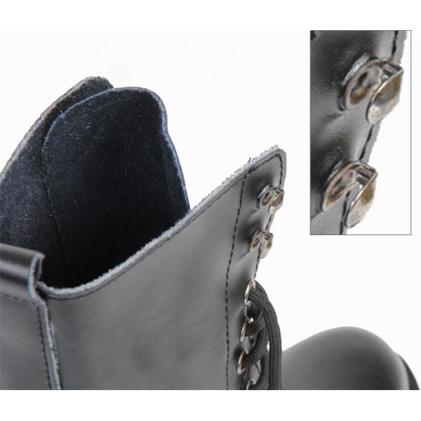 Flat Low Heel Military Jungle Boots , Round Toe Leather Motorcycle Boots