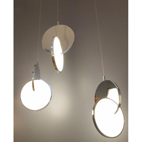 Modern led metal drop pendant lighting fixtures indoor mirror ceiling chandelier living room decor pendant lamp