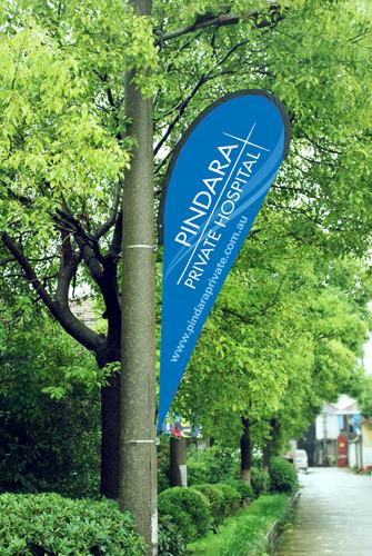 Street Polyester Promotional Banners And Flags 92 * 200 Cm Graphic Size