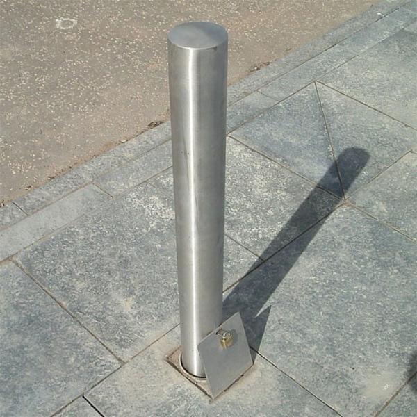 Bollardos de acero inoxidable extraíbles cuadrados con llave de candado