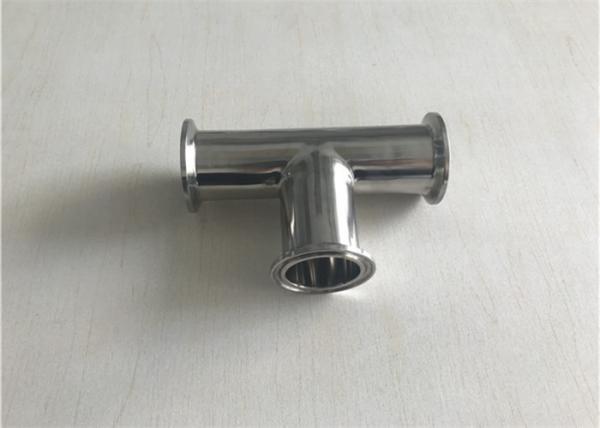 CNC Machine Stainless Steel Tee Fittings , Tri Clamp Tee For Pharmaceutical SMS Standard