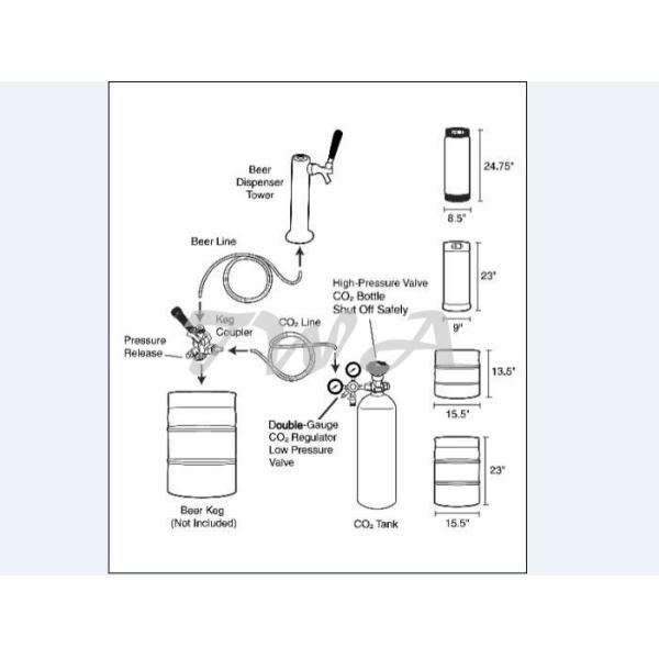 Beer keg fridge / Beer Making Machine with adjustable caster wheel