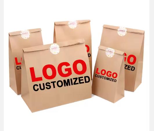 Reusable Kraft Paper Bag Custom Size Recycled Paper Shopping Bags