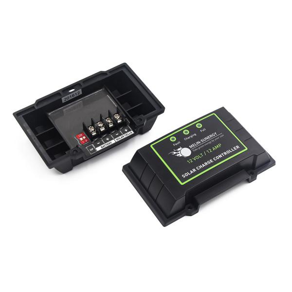 12A PWM Solar Charge Controller with Multiple Protection, PWM Smart Charging and Compact Size for AGM/GEL/WET/LiFePO4 Batteries
