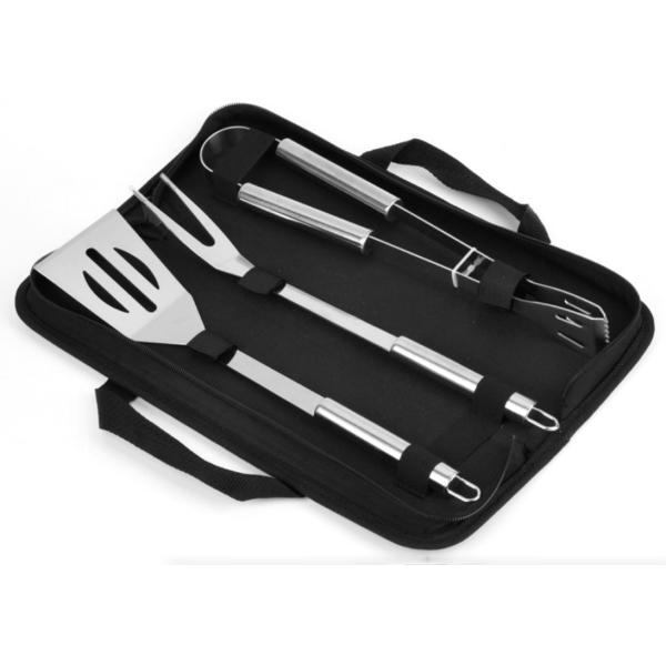 BBQ Tool set with Rollbag 3PCS Stainless Steel  Barbecue  For Outdoor Tool