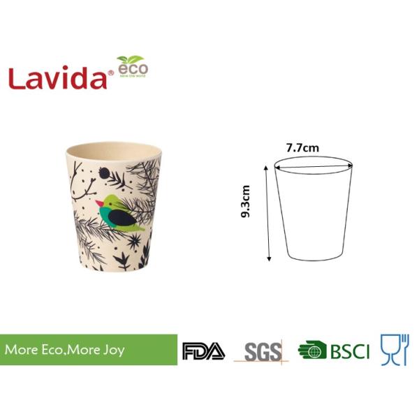 Mixed Colors Bamboo Fibre Eco Cup Food Grade Material Anti - Bacteria 10oz Volume