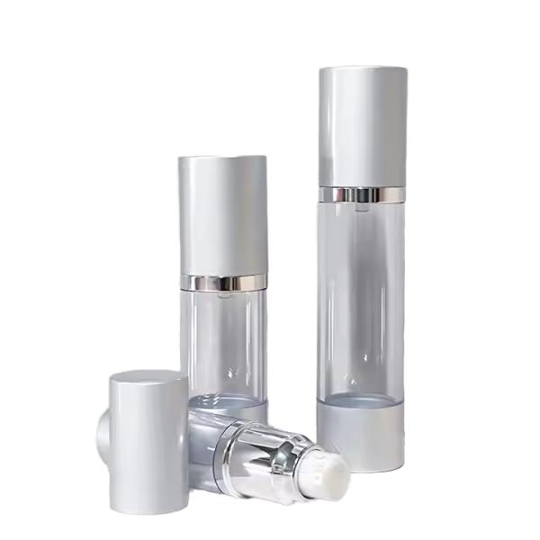 15ml 30ml 50ml Plastic Airless Lotion Bottle Electroplate Gold Silver Cosmetic Vacuum Container Empty Lotion Cream Vial