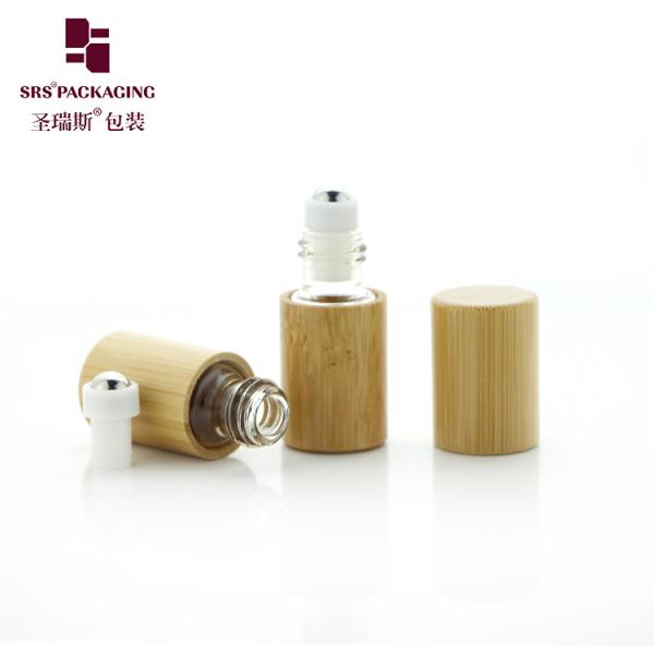 BG-2ML Empty Cosmetic Bamboo Roller Bottle With Stainless Steel Metal Ball Mini Perfume Oil Packaging