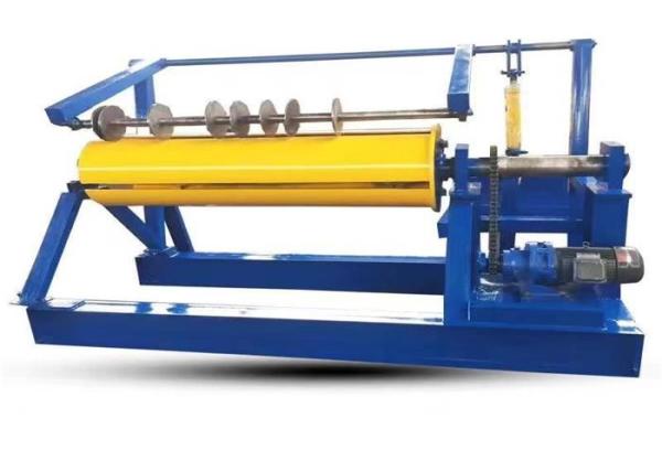 1m Width Electric Sheet Metal Decoiler Blue Yellow Color 450 - 600mm Inner Diameter
