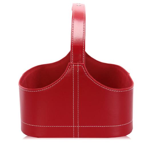 High Quality Red pu leather gift wine fruitbasket hamper for holiday gift size41x20x27cm
