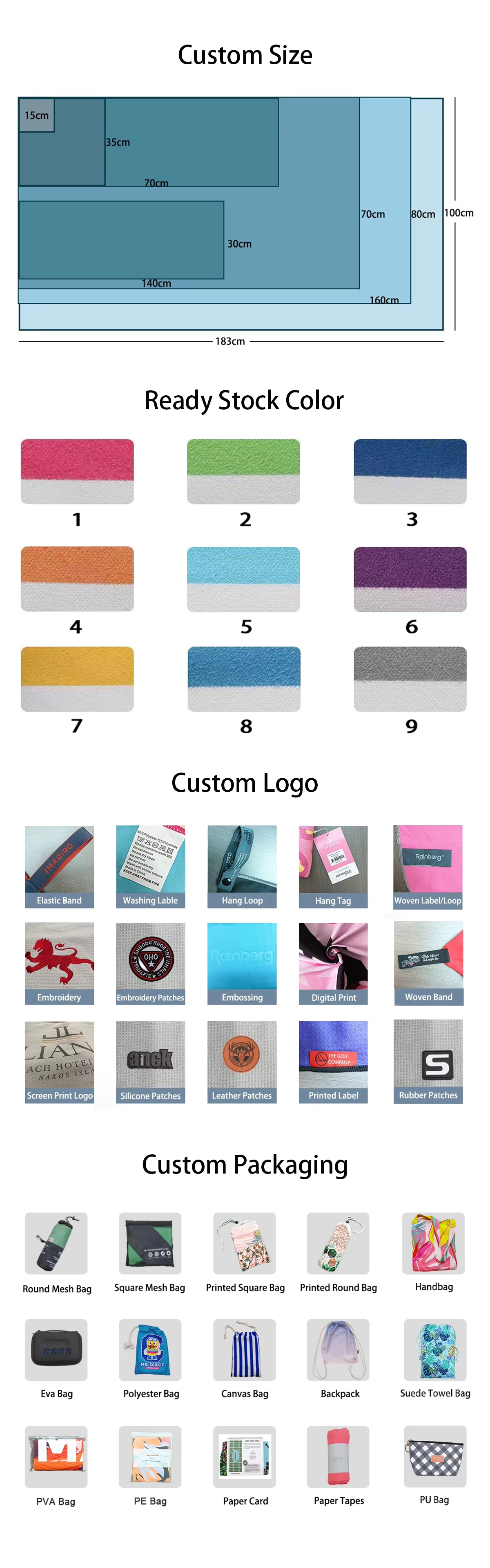 ODM Microfiber Fast Drying Beach Towels 40x72 Custom Digital Printing