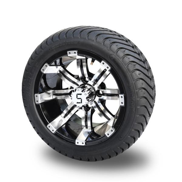 12x7 14x7 Machined Glossy Black Aluminum Wheels For Golf Cart