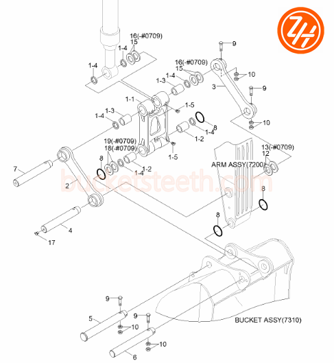 Abrasion Resistant R225 Excavator Bucket Linkage 61N6-40101 61N6-40111
