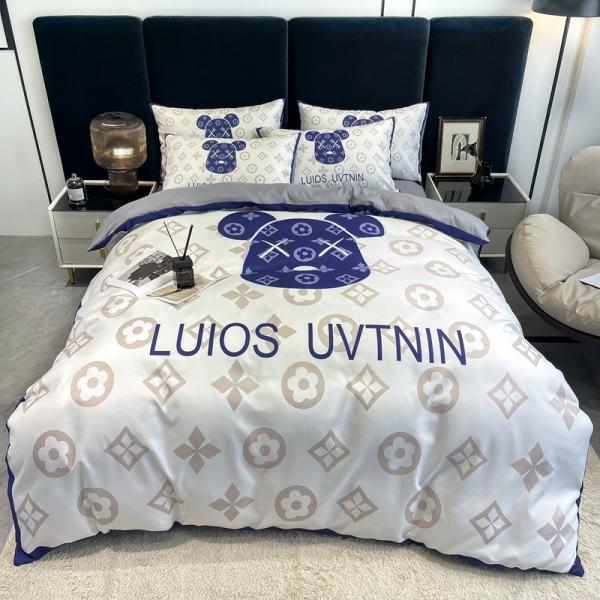 50 conteúdo de tecido de algodão escovado 4 em 1 conjunto de roupas de cama branco King Size cobertor de cobertor lençol de cama