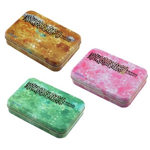 Custom Printed Rectangular Candy Tin Box Food Grade Square Metal Container for Hard Candy Lollipop Storage Packaging
