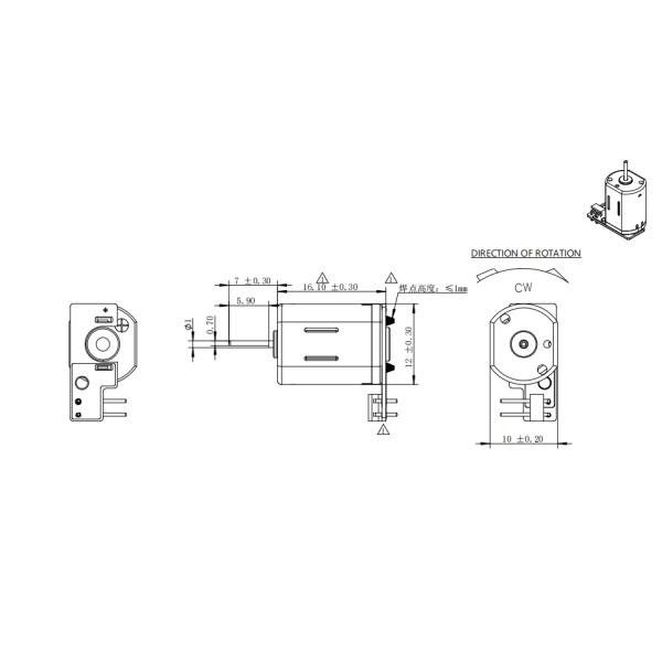 12v 20000rpm Micro Brushed Motor D-Cut Shaft With PCB Curved Needle Motor For New Energy Vehicle Electronic Lock