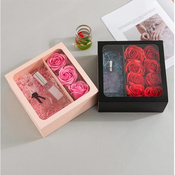 Elegant Paper Packaging Boxes for Square Flower Bouquet Gift Elegant
