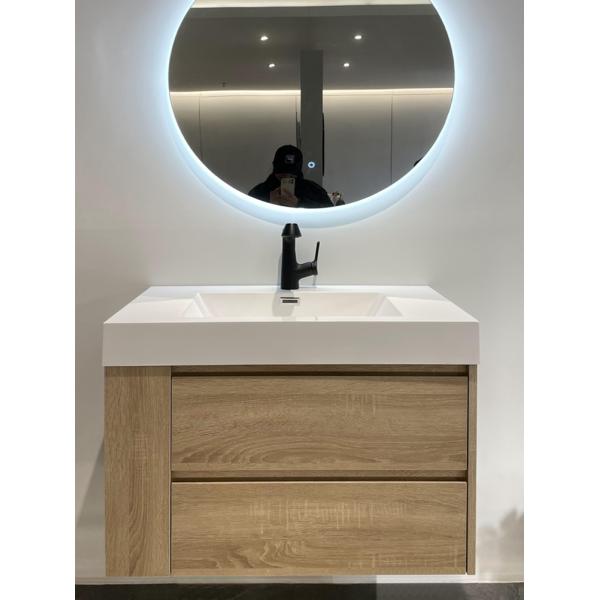 Customized Width Modern Wood PVC Bathroom Vanity Furniture for Waterproof Solutions