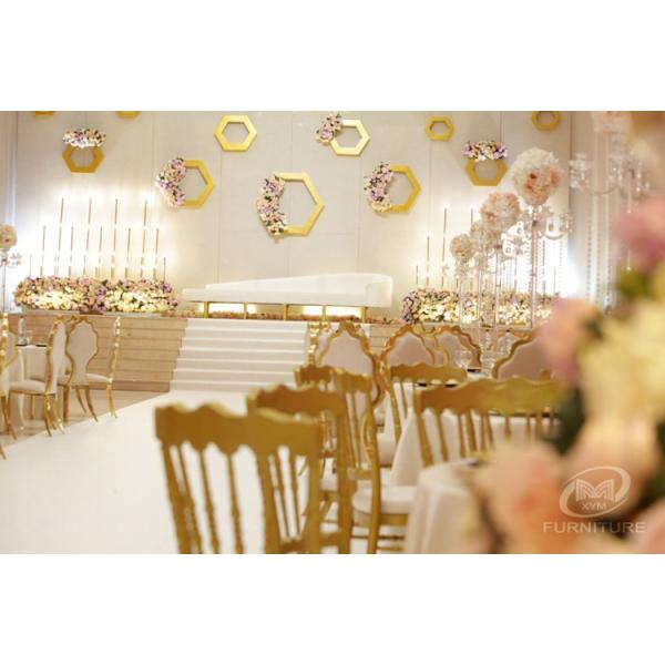 Stainless Steel Napoleon Chair With Cushion High End Banquet Chair Hotel Furniture