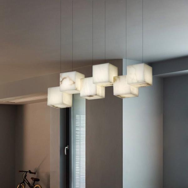 Custom Luxury Alabaster Chandelier Modern Style Villa High Ceiling Hotel Lobby Spiral Staircase Chandelier