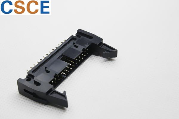 PBT Housing Box Header Connector , Gold Plated Brass Contact 2.54 MM Pitch Connector