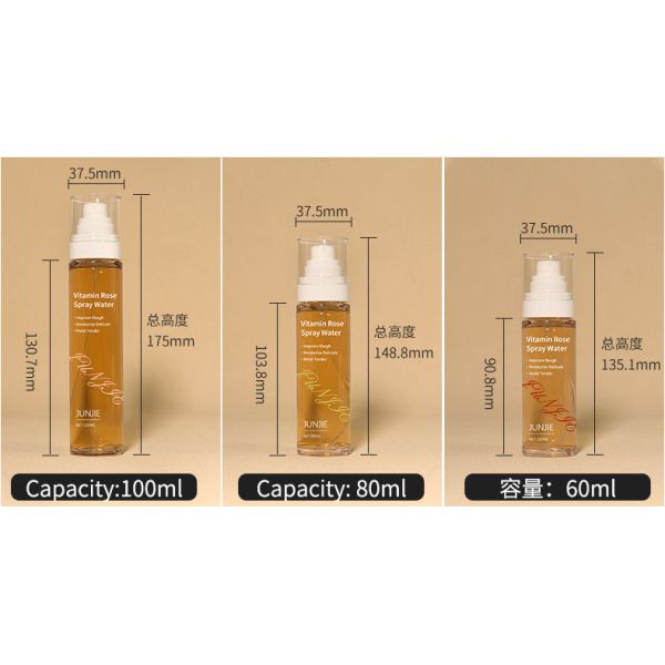 Customized Blue Cosmetic Bottles 60ml 100ml Transparent Plastic Bottle For Mist Spray