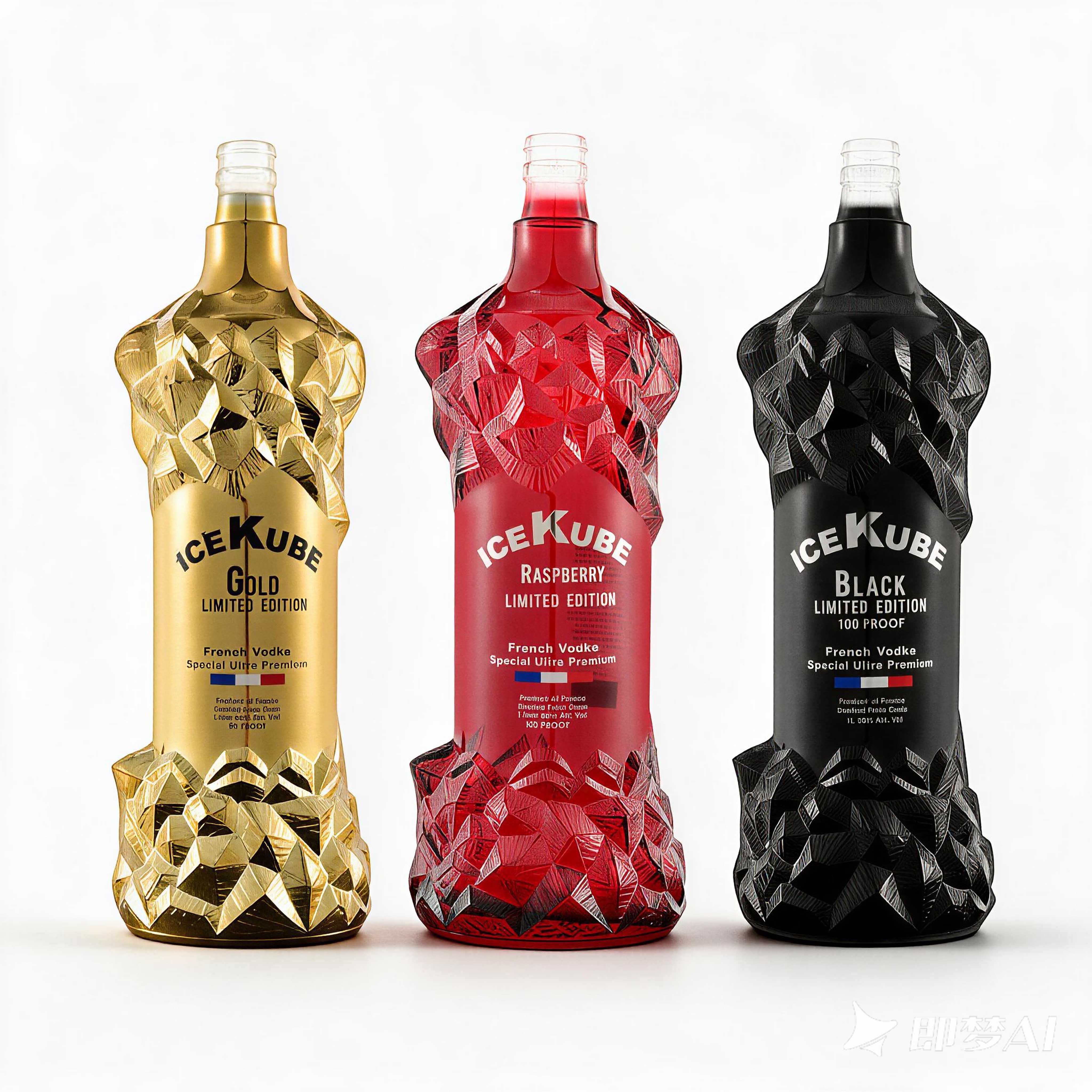 Ice Kube Partial Frosted Glass Vodka Bottle 900g With Guala Closure