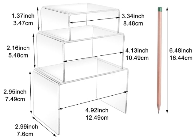 Customizable Size Clear Acrylic Display Risers for Easy To Clean U Shape Shoe Stand