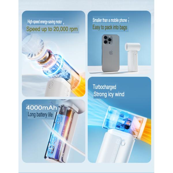 Plastic Pocket 4000mah Powerful Camping Cooling Fan For Hiking And Outdoor Adventures