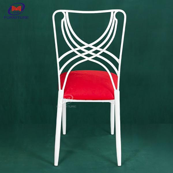 Iron Metal Wedding Chiavari Chair With Red Cushion
