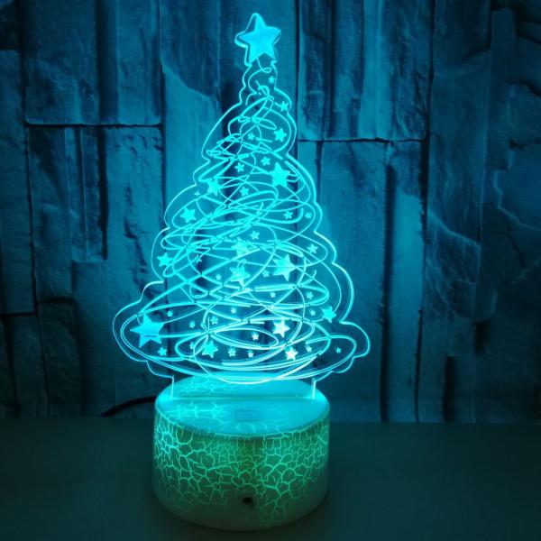 2019 Christmas tree Gift 3D night Lights Colorful LED Lights Creative Crack Small Table Lamp