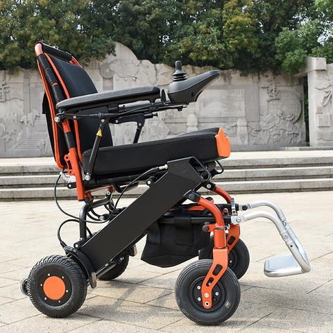 Brush Motor Light Foldable Wheelchair With Rigid PU Tyre 6km/H