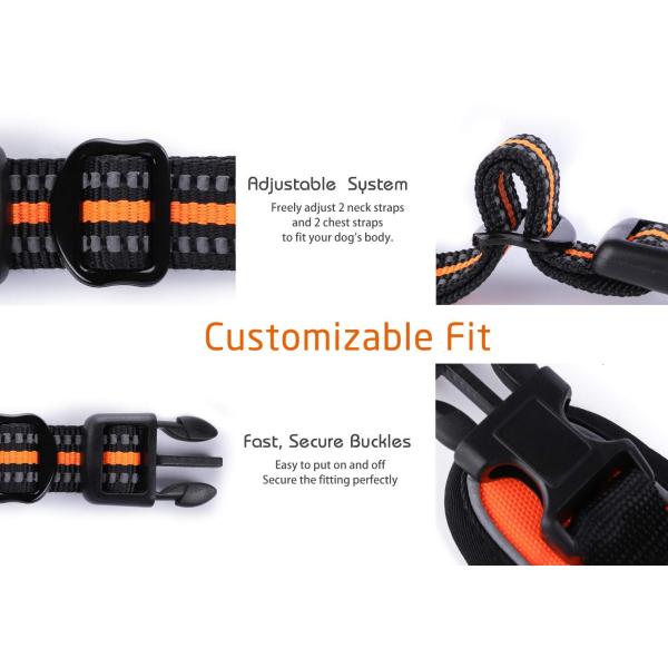 Adjustable Outdoor Large Dog Harness Vest 3M Reflective Oxford Material Unique Design