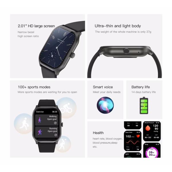 Sport Smart Watch Ip68 Waterproof ZL77J Smart Watch Voice Assistant Fitness Tracker