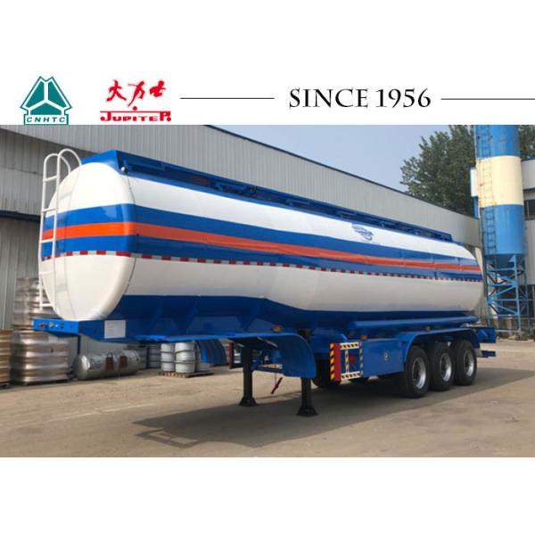 42000 Liters Tri Axle Trailer , Diesel Fuel Trailer With Super Single Tires