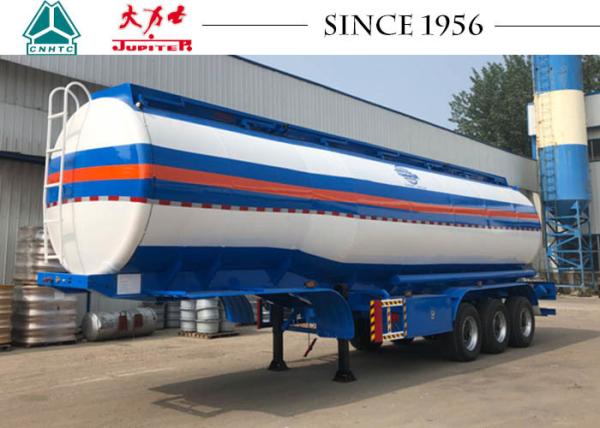 42000 Liters Tri Axle Trailer , Diesel Fuel Trailer With Super Single Tires
