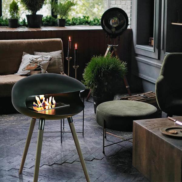1.9FT Freestanding Ethanol Fireplace 23.6 Inch Ethanol Fire Pits 360 Degrees