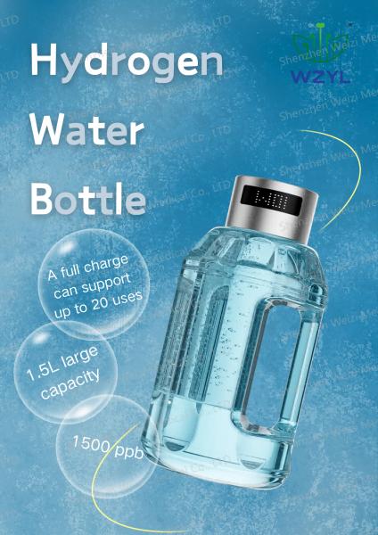 High Capacity 1500ml Hydrogen Water Bottle Pem USB Rechargeable