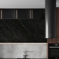 Stain And Scratch Resistant Grey Porcelain Tiles With 3 Unique Patterns 1600*3200MM Black Slab