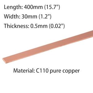 Customizable C110 Long Copper Flat Rod 0.5mm x 30mm x 400mm for Mechanical Equipment