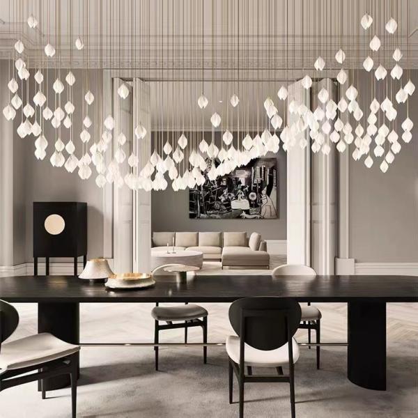 Ceramic Porcelain White Flower Decorative Chandelier Wedding Pendant Lamp For Hotel