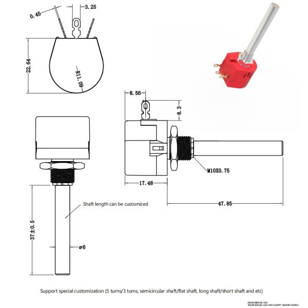 TW1103ka Potentiometer 10k Rotary Wirewound Potentiometer wx118