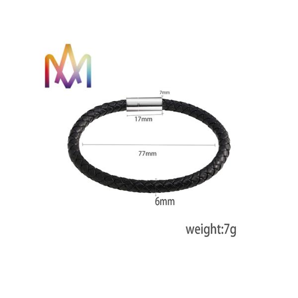 браслет пряжки толщины 6mm кожаный выгравированный магнитный